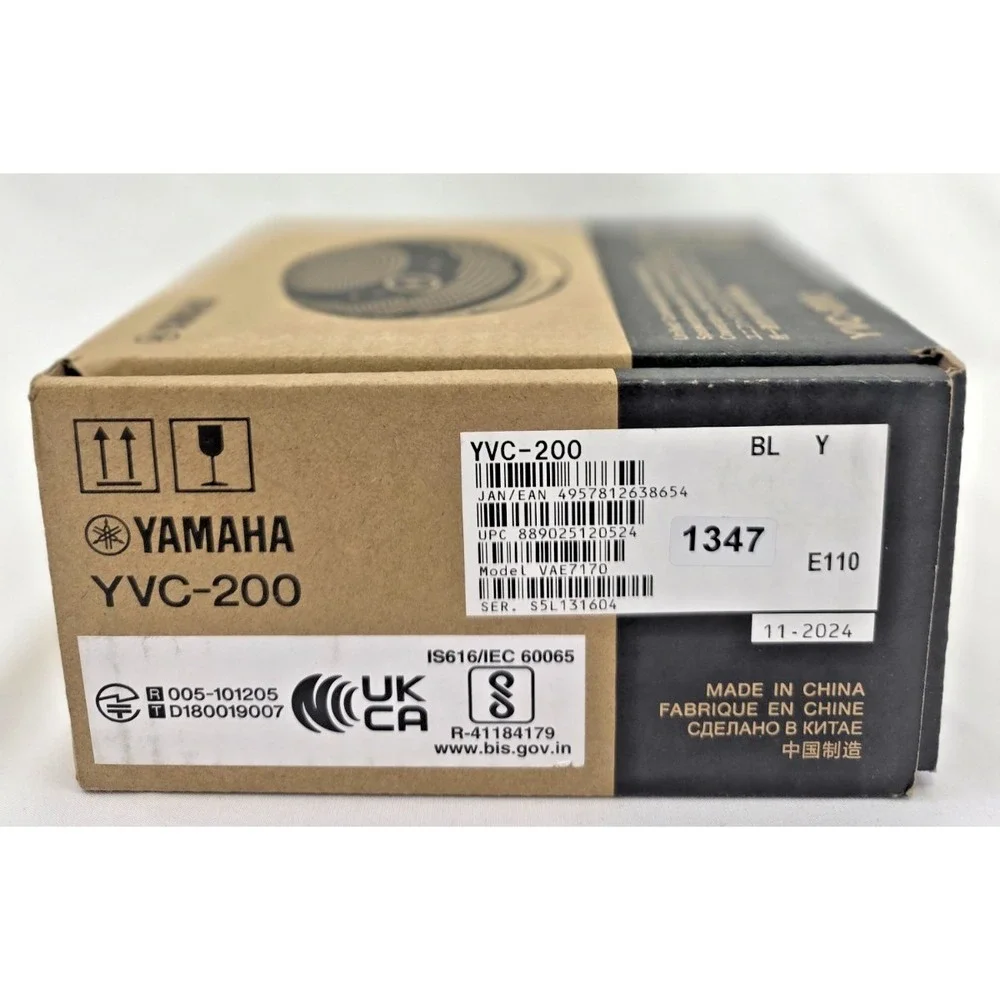 Yamaha YVC-200 Portable USB Bluetooth Speakerphone UC Black 10-YVC200-B New